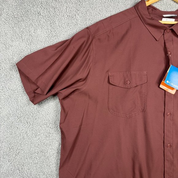 Columbia Shirt Mens Size 4XL Burgundy Lightweight Fishing Vented Utilizer 2 NWT - Picture 11 of 15